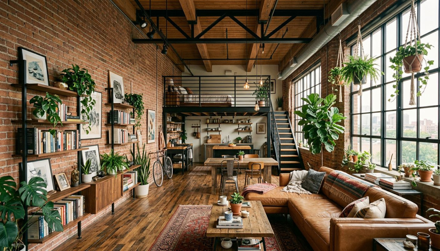 Comment harmoniser le style industriel avec des éléments naturels ?